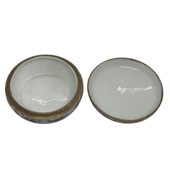 Limoges Porcelain 3 3/4” Lidded Trinket Jar Handpainted Floral Design Gold Trim - Picture 7 of 15